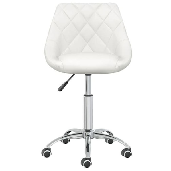 Set med 2 stols på hjul, svängbar sits, justerbar höjd i vitt PVC och ram i stål DEC025197 Vit
