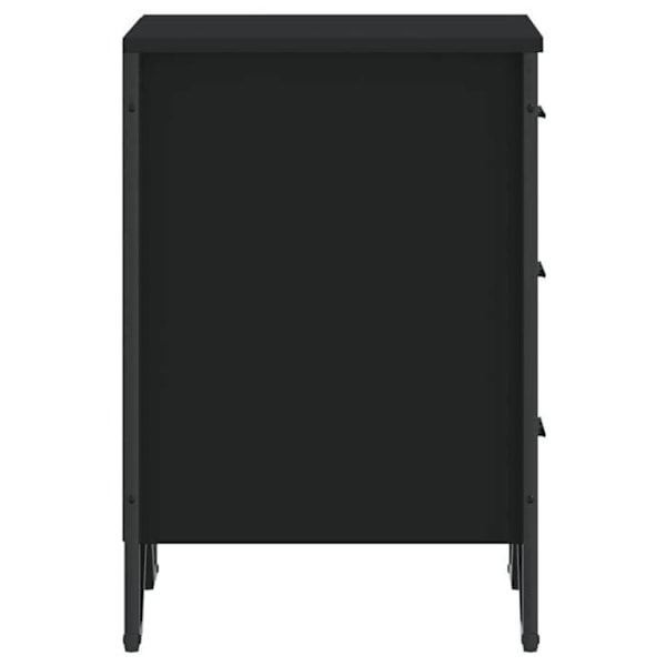 Natbord med 3 skuffer 40 x 41 x 60 cm sort ingeniørtræ og metal DEC034477 kastanj
