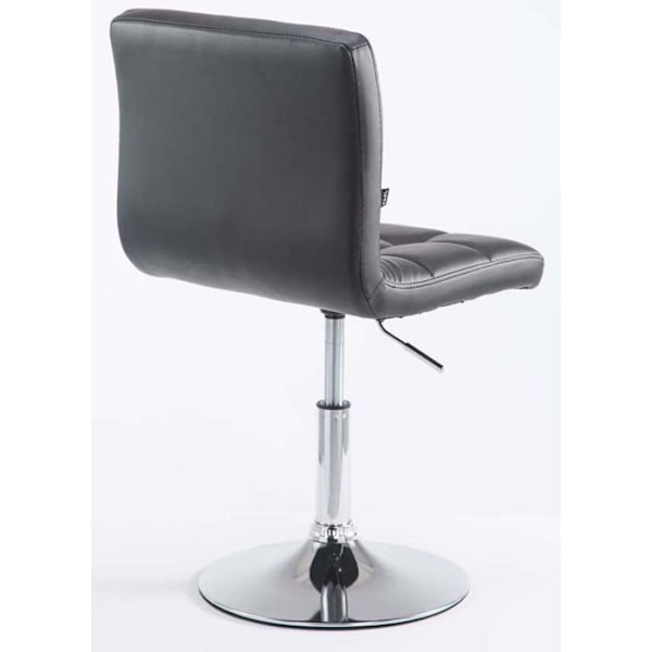 Set med 2 moderna och designade matsalsstolar i svart syntetmaterial, justerbar höjd, svängbara, metallben 10_0000223 Metall