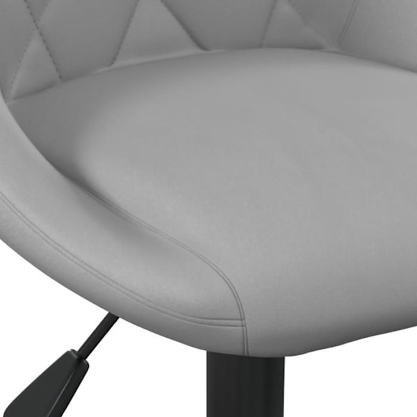 Sværdrektig spisestuestol med justerbar højde, drejelig i lysegrå velour og sort stål DEC025040 Grå