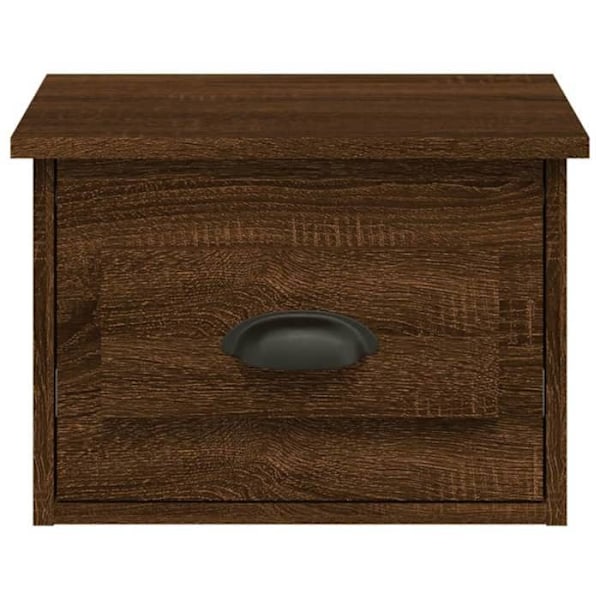 Sæt af 2 væghængte natborde med skuffe 41,5 x 36 x 28 cm brunt ingeniørtræ DEC036058 kastanj