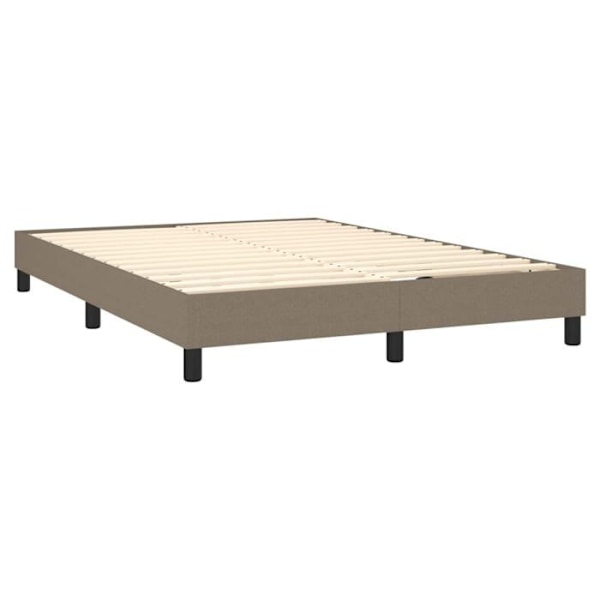 Sommier med lameller på ben, rammemadrasse 140x190 cm, taupe stof TDL0206937