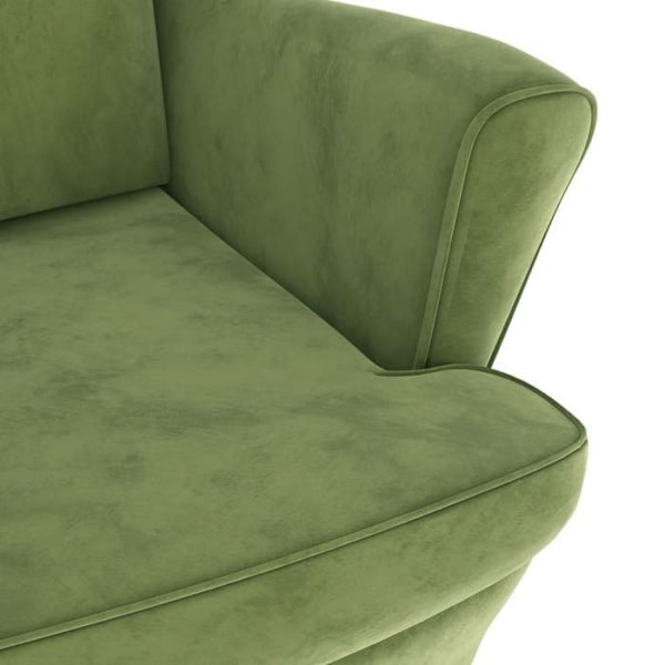 Lounge stol til stue designet og moderne i lysegrønt velour DEC028682 Grön
