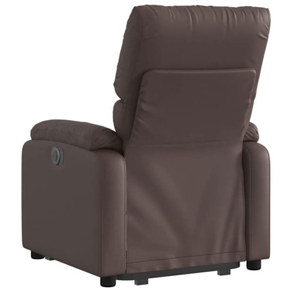 Fauteuil relax TV polstring komfortabel elektrisk løftefunktion i PVC brun DEC028031 kastanj