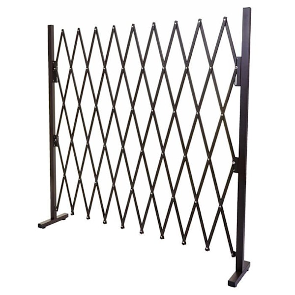 Grindelbarriär, saxgrind, djurskyddsgaller, utdragbar, aluminium, brun, höjd 153 cm, bredd 32-265 cm kastanj