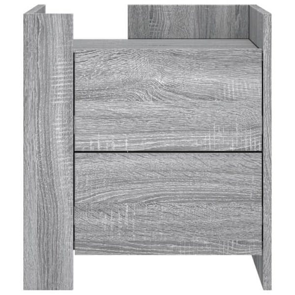 Yöpöytä kahdella laatikolla 45 x 50 x 50 cm harmaata engineering-puuta DEC034673 kastanj