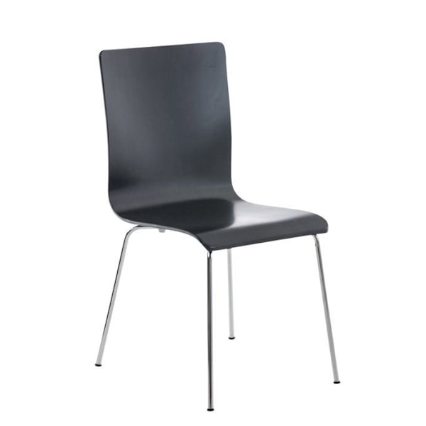 Köksstolar - Décoshop26 - CDS10167 - Set om 4 - Svart trä och metall - Modern design kastanj