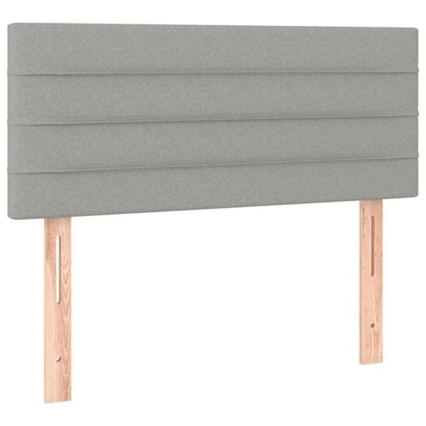 Hovedgærde til seng med LED-Møbel, 80 x 5 x 78/88, lys grå stof