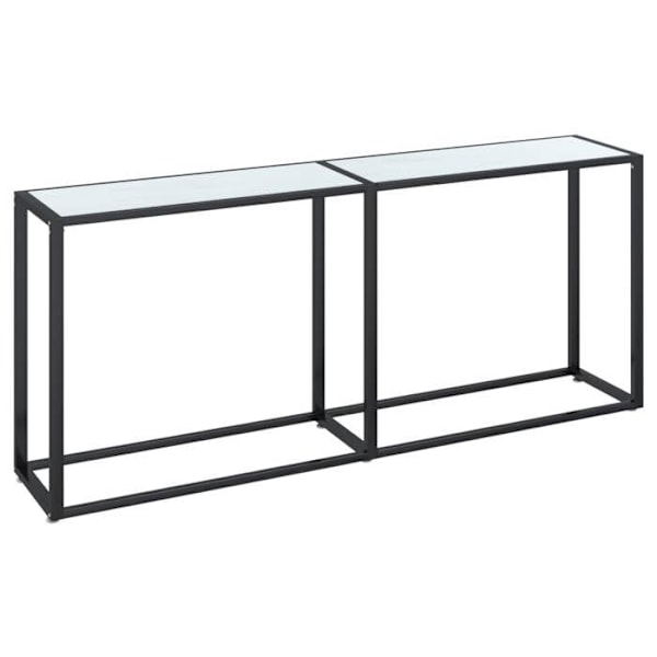 Modern entrebord Möbel, sidobord 180 x 35 x 75,5 cm, härdat glas med marmorvit yta och stål DEC032030 Vit