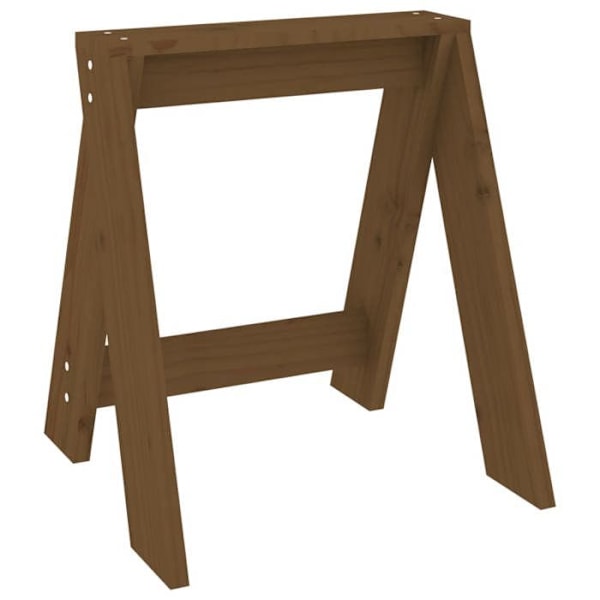 Sæt med 2 design taburetter, enkel siddekomfort 40 x 40 x 45 cm i massivt brunt fyrretræ DEC026408 kastanj