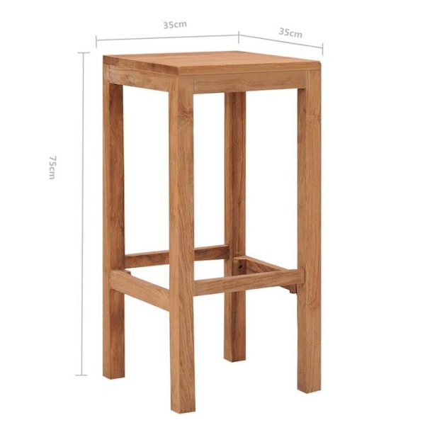 Sæt af 4 barstole, klassisk design i teaktræ DEC029911 kastanj