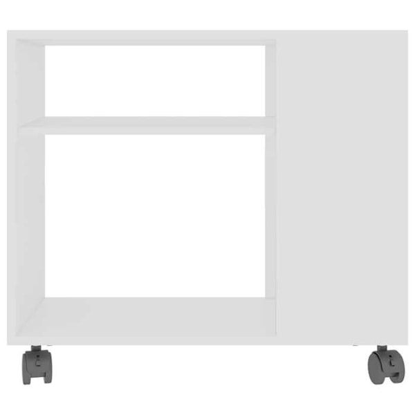 Sidobord, vardagsrumsbord på hjul 70 x 35 x 55 cm, vitt ingenjörsträ DEC032364 Vit