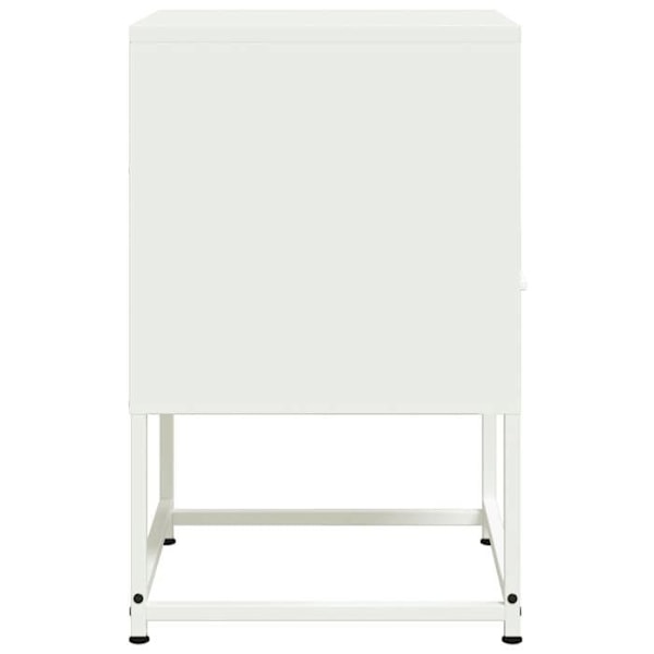 Sæt af 2 natborde med skuffe og åbent rum 36 x 39 x 60,5 cm hvid stål DEC034870 Vit
