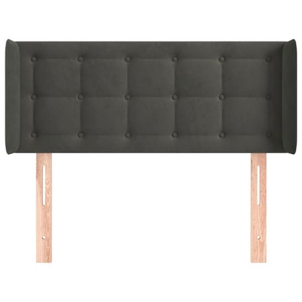 Hovedgavl til soveværelse med sidekant 83 x 16 x 78/88 mørkegrå velour Mörkgrå