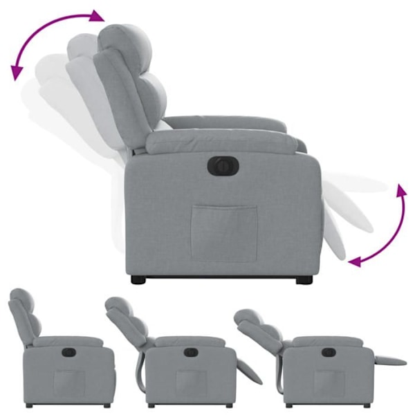 Lazy chair TV funktion med elektrisk lift, meget behagelig i lys grå stof DEC028320 Grå