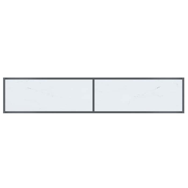 Moderne konsolbord til indgang, sidebord 180 x 35 x 75,5 cm, hærdet glas med marmor-look og stål DEC031704 Vit