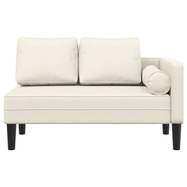 Meridienne chaise longue sohva sisätiloihin samettityynyillä, vaalee krem DEC026070 Grädde