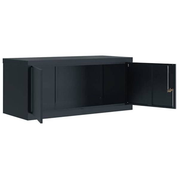 Caissons à tiroirs meuble de bureau portes verrouillables 90 x 40 x 40 cm en acier anthracite DEC024507 Guld
