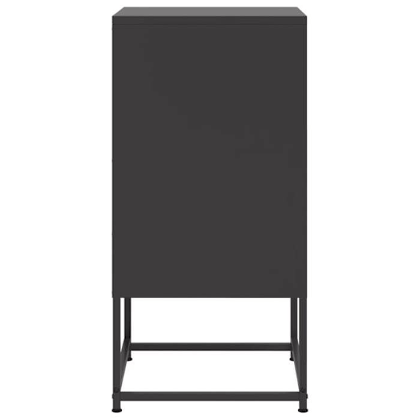 2 kpl yöpöytiä, joissa on ovi ja avoin lokero, 36 x 39 x 78 cm mustaa terästä DEC035490 Svart