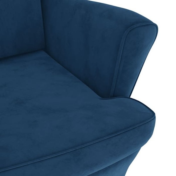 Lounge lænestol stue soveværelse komfortabel med armlæn i blå velour DEC026857 Blå