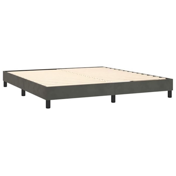 Sängram LED - Ej specificerad - 160x200 cm - Mörkgrå sammet - 2 platser - Modern design Mörkgrå