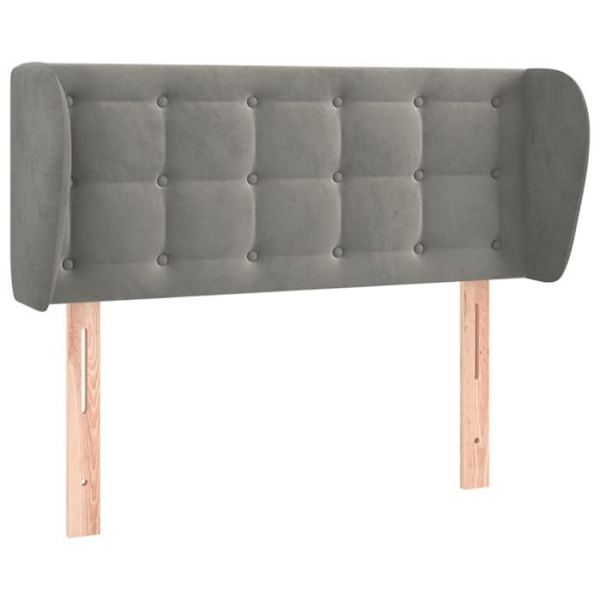 Hovedgavl - Ikke specificeret - 83x23x78/88 cm - Lysegrå velour - Klassisk stil - Ører Ljusgrått