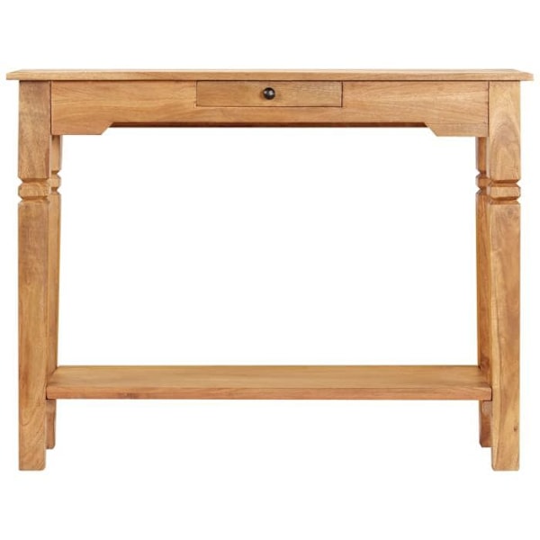 Konsolbord til entreen, stue møbel med skuffe 100 x 40 x 76 cm acaciatræ DEC031500 kastanj