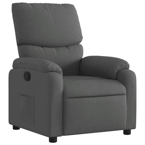 Fauteuil relax TV polstring komfortabel manuel vippes funktion i mørkegrå stof DEC027930 Grå