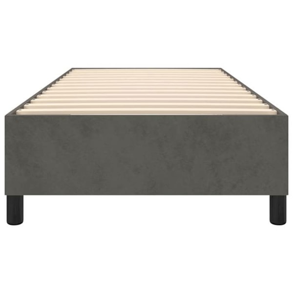 Sängram - TDL - 80x200 cm - Mörkgrå velour - 1 plats - Lätt montering Mörkgrå