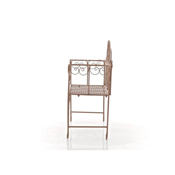 Bänk i rustik design, 128 cm bred, i gammalbrun metall 10_0002938 kastanj