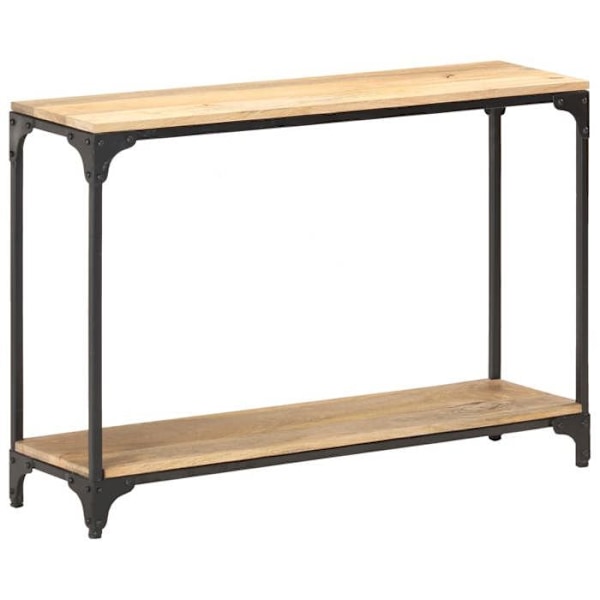 Konsolbord med indgangsopbevaring stue møbel 110 x 30 x 75 cm mango træ og stål DEC031505 kastanj