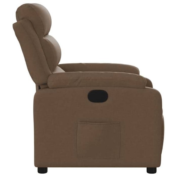 TV lazy chair med komfortabel polstring og manuel vippefunktion i brunt stof DEC028039 kastanj