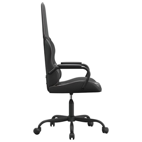 Kontorstol gaming med lændepude i sort og grå PVC DEC025982 Grå