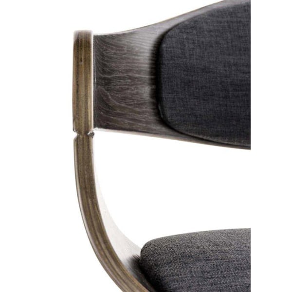 Stol til kontor uden hjul, besøgende i stof og træ, retro design og maksimal komfort, mørkegrå BUR10551 kastanj