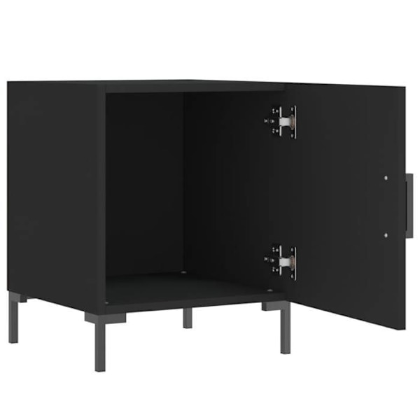 Sæt med 2 natborde med skab med dør 40 x 40 x 50 cm sort ingeniørtræ DEC035575 kastanj