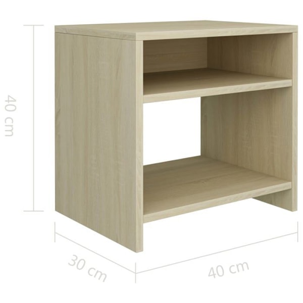 Natteskab med åbent opbevaringsrum 40 x 30 x 40 cm ingeniørtræ farve eg DEC033820 kastanj