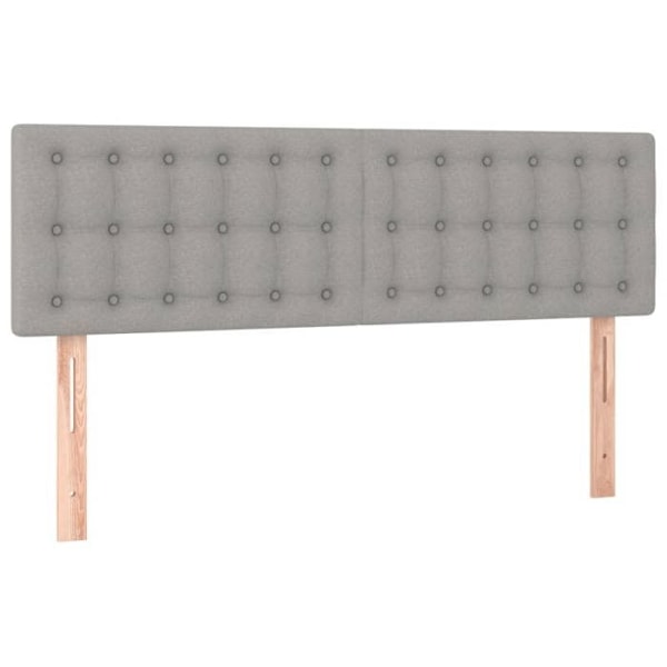 Huvudgavel sängtillbehör sovrum möbel i 2 delar 72 x 5 x 78/88 cm ljusgrått tyg TDL0206433 Grå