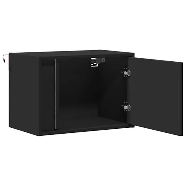 Væghængt natbord med LED-lys 50 x 31 x 35 cm i sort ingeniørtræ DEC034204 kastanj