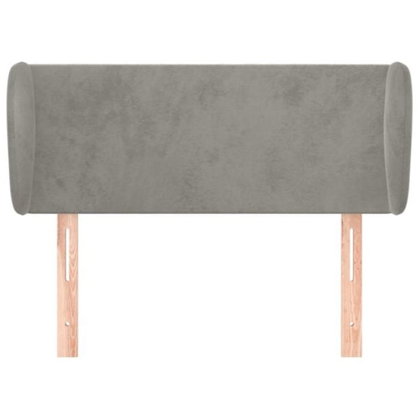 Hovedgavl til seng, soveværelse møbel med sidekant 83 x 23 x 78/88 cm lys grå velour TDL020511 Grå