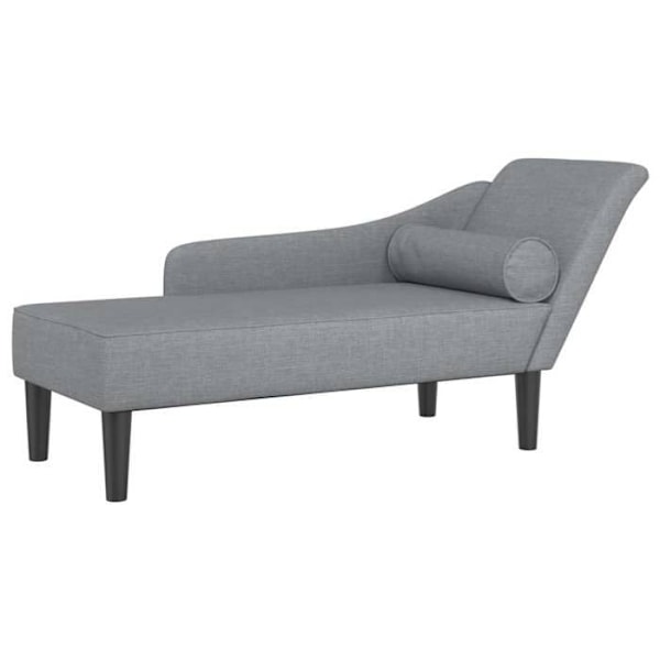 Meridienne chaise longue soffa för inomhus med ljusgrå tygkuddar DEC026073 Grå