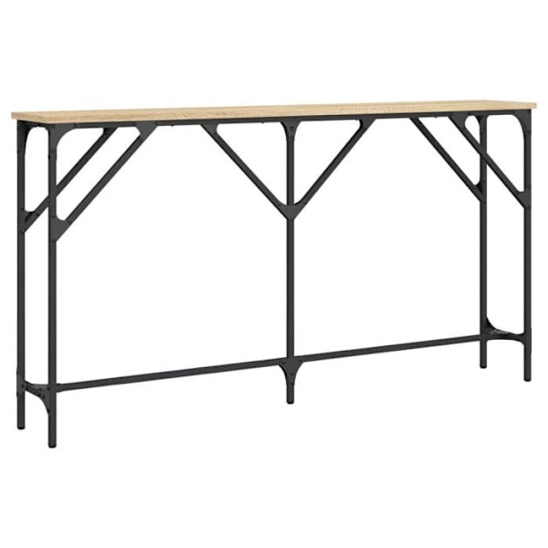 Sisäänkäynnin kaluste, elegantti konsolipöytä 140 x 23 x 75 cm, ruskea suunnittelupuu ja metalli DEC031929 kastanj