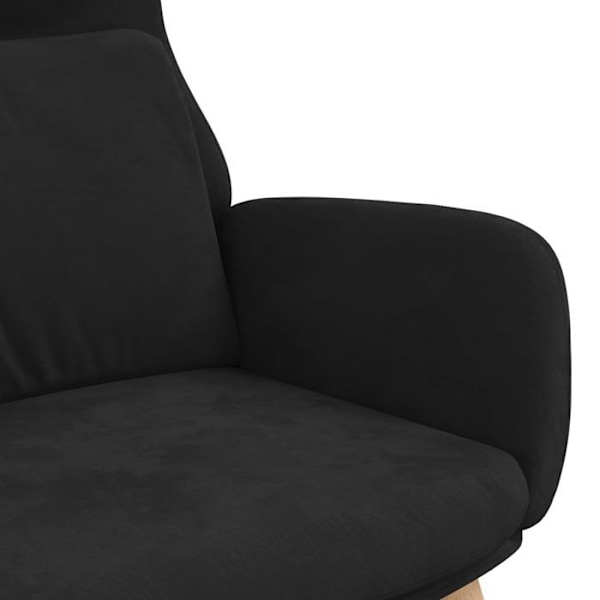 Lounge stol, moderne design, sort velour, DEC026747 Svart