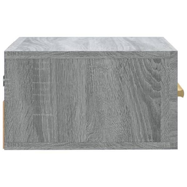 2 kpl seinälle kiinnitettäviä yöpöytiä, joissa on laatikko 35 x 35 x 20 cm, harmaan sävyinen engineering-puusta DEC036109 kastanj