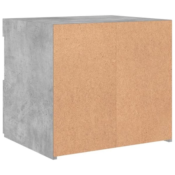 Sängbord med LED-lampor, låda och fack 50 x 40 x 45 cm, grått ingenjörsträ DEC033191 kastanj