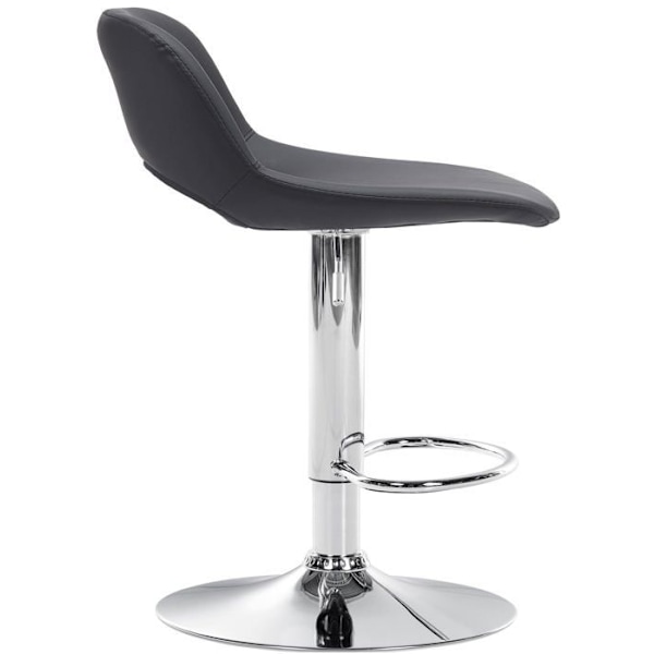 Barstole høje stole x2 med fodstøtte i sort PVC, metalben i krom 10_0004062 Metall