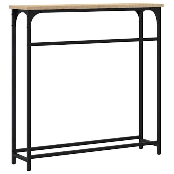 Konsolbord, praktiskt för en organiserad entré 75 x 19,5 x 75 cm, ingenjörsträ i ekfärg och metall DEC031946 kastanj