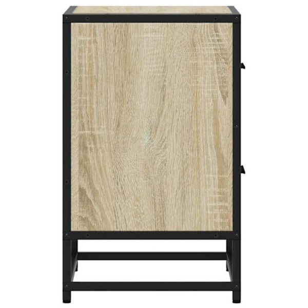 Yöpöytä, jossa on kaksi laatikkoa 40 x 31 x 50 cm, puuliitoksen väri tammi ja teräs DEC033826 kastanj