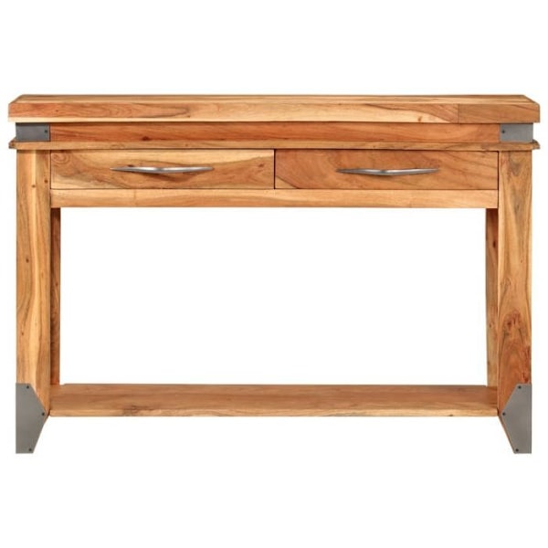 Bordskonsole med skuffer 110 x 34 x 74 cm massiv akacietræ og MDF DEC032893 kastanj
