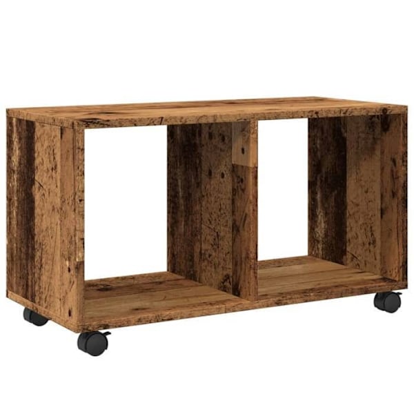 Hjælpebord på hjul 72 x 33 x 42,5 cm ingeniørtræ i farven gammelbrun DEC031393 kastanj