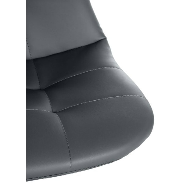 Bar Stool x1 with adjustable height footrest swivel gray PVC seat chrome metal frame 10_0004823 Grå